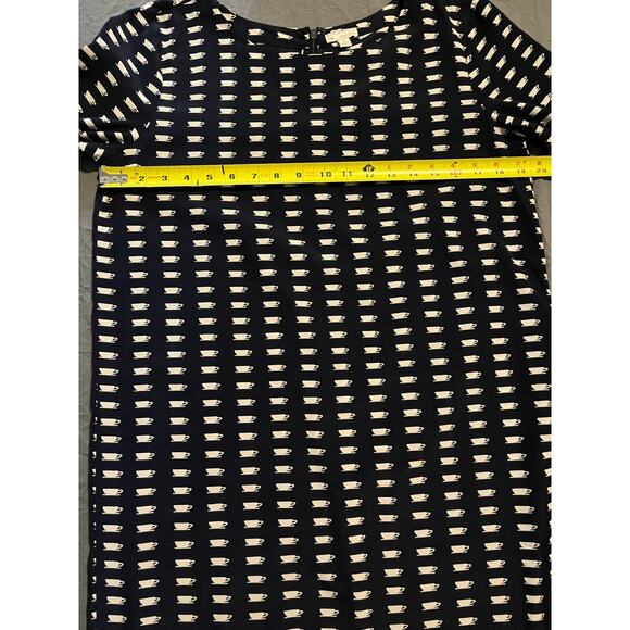 Gap Designed & Crafted Novelty Print Shift Dress Black Cream Size Medium - Picture 5 of 8